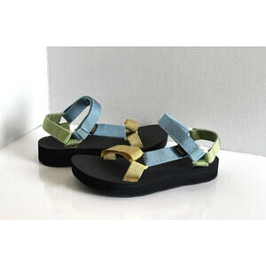 Teva Midform Universal Sandals Women's Sz 8 Multicolor Blue Green Yellow Strappy